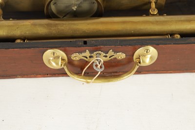 Lot 399 - AN EARLY 19TH CENTURY BRASS DRAINAGE LEVEL WITH FITTED COMPASS