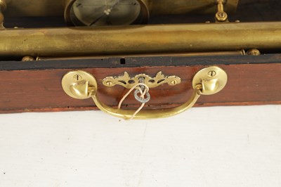 Lot 399 - AN EARLY 19TH CENTURY BRASS DRAINAGE LEVEL WITH FITTED COMPASS