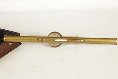 Lot 399 - AN EARLY 19TH CENTURY BRASS DRAINAGE LEVEL WITH FITTED COMPASS