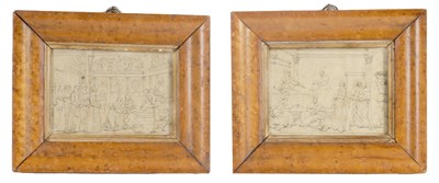 Lot 686 - A PAIR OF 18TH CENTURY CONTINENTAL PEN AND INK OLD MASTER DRAWINGS BY GIOVANNI ROSSI