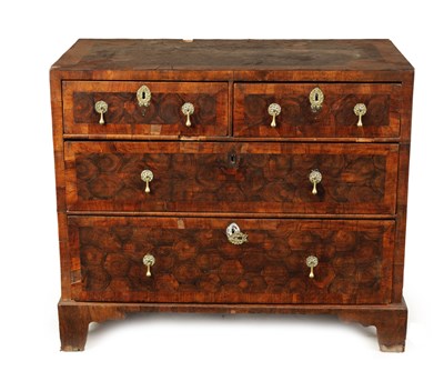 Lot 946 - AN 18TH CENTURY OYSTER VENEERED LABURNUM CHEST OF DRAWERS