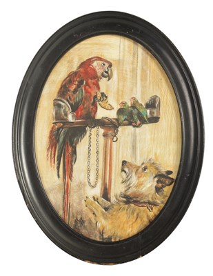 Lot 703 - OIL ON OVAL BOARD