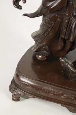 Lot 138 - A LARGE 19TH CENTURY CHINESE BRONZE RAKAN FIGURAL TABLE GONG