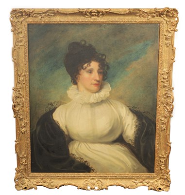 Lot 624 - LATE 18TH CENTURY OIL ON CANVAS - HALF LENGTH PORTRAIT OF A LADY