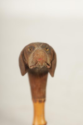 Lot 457 - TWO EARLY 20TH CENTURY DOG’S HEAD HANDLED WALKING STICKS