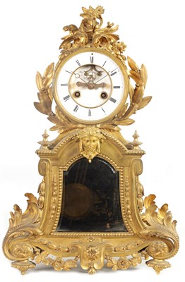 Lot 709 - A 19TH CENTURY FRENCH ORMOLU LARGE MANTEL CLOCK