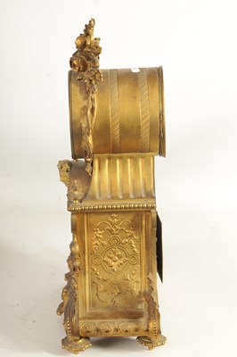 Lot 709 - A 19TH CENTURY FRENCH ORMOLU LARGE MANTEL CLOCK