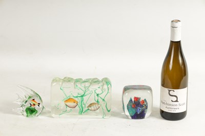 Lot 16 - THREE MURANO MOULDED GLASS AQUARIUMS