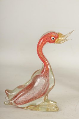 Lot 1 - A GROUP OF THREE MURANO COLOURED GLASS BIRD SCULPTURES
