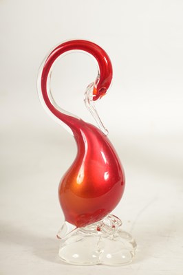 Lot 1 - A GROUP OF THREE MURANO COLOURED GLASS BIRD SCULPTURES