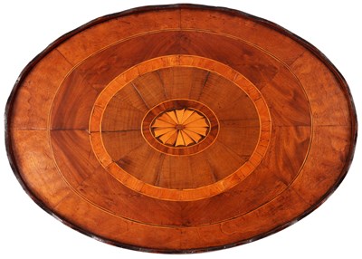 Lot 698 - A George III flame Mahogany OVAL TRAY with...