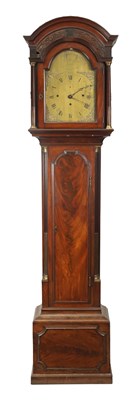 Lot 835 - PRIEST LONDON. A GEORGE III MAHOGANY THREE 'TRAIN QUARTER' STRIKING EIGHT-DAY LONGCASE CLOCK