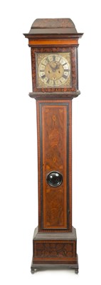 Lot 763 - R CLEMENTS, LONDON. A 17TH CENTURY AND LATER EIGHT-DAY WALNUT AND MARQUETRY INLAID LONGCASE CLOCK