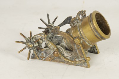 Lot 388 - A 19TH CENTURY CAST BRASS STARTER CANNON