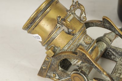 Lot 388 - A 19TH CENTURY CAST BRASS STARTER CANNON