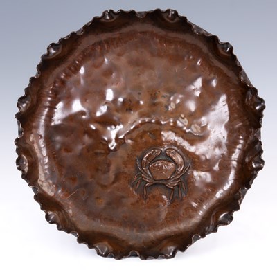 Lot 131 - A MEIJI PERIOD BRONZE CIRCULAR DISH stylishly...