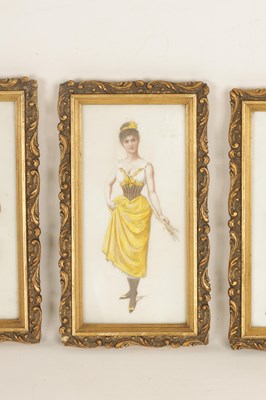 Lot 599 - A SET OF FOUR EARLY 20TH CENTURY PAINTINGS ON GLASS