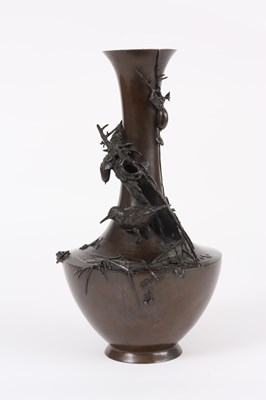 Lot 134 - A FINE 19TH CENTURY JAPANESE BRONZE VASE with...
