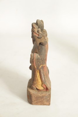 Lot 185 - A CHINESE MING PERIOD CARVED WOODEN FIGURE OF AN IMMORTAL