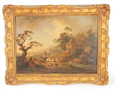 Lot 665 - ATT. PETER LA CAVE. A 19TH CENTURY OIL ON PANEL A COUNTRY COTTAGE SCENE