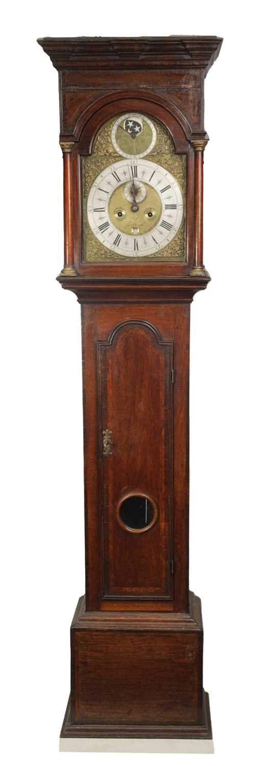 Lot 839 - GABRIEL SMITH, NANTWICH.  A GEORGE II EIGHT-DAY LONGCASE CLOCK WITH PENNY MOON