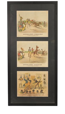 Lot 641 - A FRAMED SET OF THREE LATE 19TH CENTURY PRINTS BY CURRIER & IVES DEPICTING IMAGES OF AMERICAN SOCIAL HISTORY