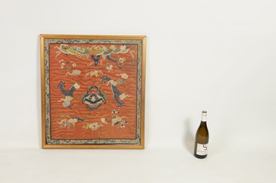 Lot 630 - A 19TH CENTURY CHINESE SILK TAPESTRY DEPICTING A DRAGON