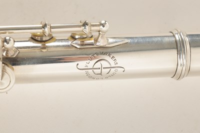 Lot 734 - FLUTE MAKERS GUILD NO 1. A SILVER FLUTE MADE BY MAKER EWEN MCDOUGALL