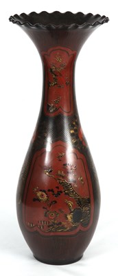 Lot 143 - A LARGE JAPANESE POLYCHROME VASE of ovoid form...