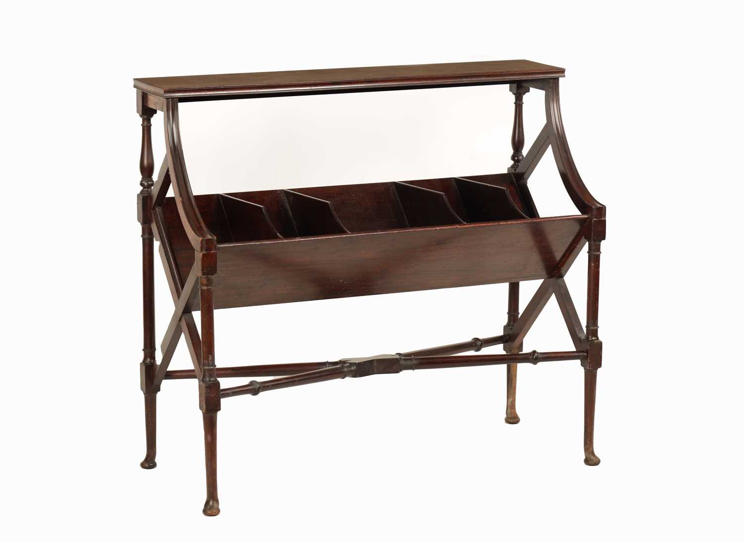 Library Trough Lot 1275 - AN EDWARDIAN MAHOGANY LIBRARY BOOK TROUGH