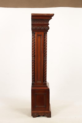 Lot 1207 - A 19TH CENTURY CARVED WALNUT COLUMN PEDESTAL