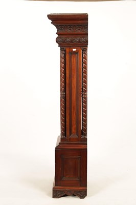 Lot 1207 - A 19TH CENTURY CARVED WALNUT COLUMN PEDESTAL