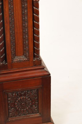 Lot 1207 - A 19TH CENTURY CARVED WALNUT COLUMN PEDESTAL