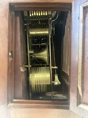 Lot 708 - JOHN TAYLOR, LONDON. A GEORGE III TRIPLE FUSEE VERGE BRACKET CLOCK MOVEMENT IN LATER CASE