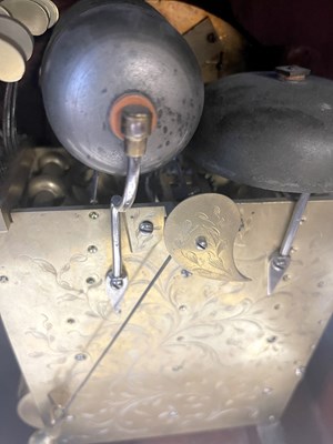 Lot 708 - JOHN TAYLOR, LONDON. A GEORGE III TRIPLE FUSEE VERGE BRACKET CLOCK MOVEMENT IN LATER CASE