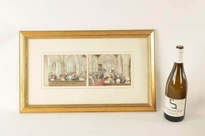Lot 790 - JOHN STRICKLAND GOODALL (BRITISH, 1908 - 1996) A SET OF FOUR DOUBLE SIDED WATERCOLOUR AND PENCIL DRAWINGS