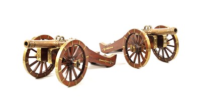 Lot 473 - A FINE PAIR OF 19TH CENTURY BRONZE CANNON