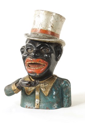 Lot 582 - A LATE 19TH CENTURY PAINTED CAST IRON 'JOLLY' MECHANICAL MONEY BANK