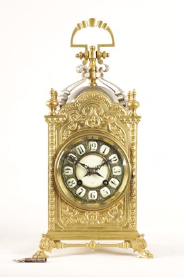 Lot 940 - A LATE 19TH CENTURY GILT BRASS AND SILVERED FRENCH INDUSTRIAL STYLE MANTEL CLOCK