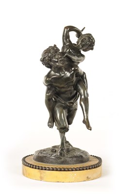 Lot 605 - AFTER CLODION . A 19TH CENTURY MYTHICAL PATINATED BRONZE FIGURAL SCULPTURE