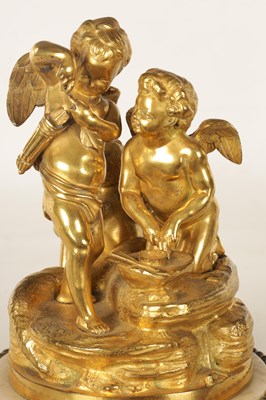 Lot 712 - A 19TH CENTURY FRENCH GILT BRONZE SCULPTURE