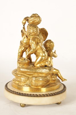 Lot 712 - A 19TH CENTURY FRENCH GILT BRONZE SCULPTURE