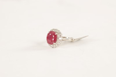 Lot 363 - A LADIES 18CT GOLD 4CT RUBY AND DIAMOND RING