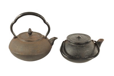 Lot 148 - TWO MEIJI PERIOD JAPANESE CAST IRON KETTLES