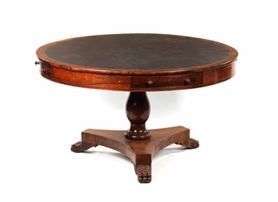 Lot 1284 - A LARGE LATE REGENCY ROSEWOOD DRUM TABLE