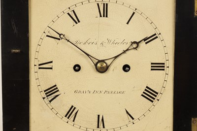 Lot 908 - DESBOIS & WHEELER, GRAY’S INN PASSAGE. A GEORGE III DOUBLE FUSEE BRACKET CLOCK