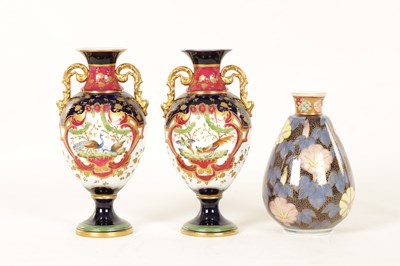 Lot 75 - A PAIR OF EARLY 20TH CENTURY 'H.M & CO' PORCELAIN VASES
