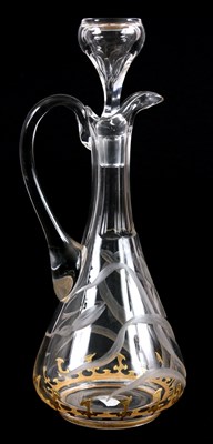 Lot 17 - A STYLISH CLEAR GLASS MOSER DECANTER with...