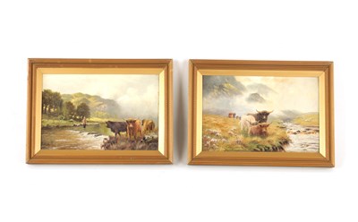 Lot 842 - SIDNEY PIKE (1858-1923) A PAIR OF EARLY 20TH CENTURY MINIATURE OIL ON BOARDS