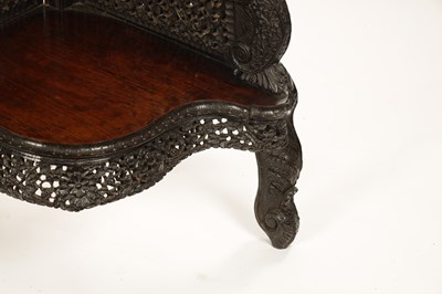 Lot 216 - A FINE PAIR OF 19TH-CENTURY ANGLO-INDIAN HARDWOOD WHATNOTS